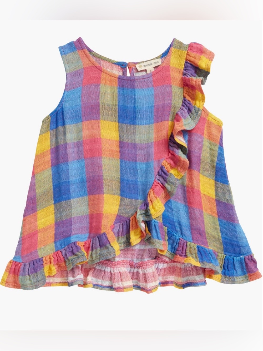 Tucker + Tate Rainbow Plaid Ruffle Tank Top